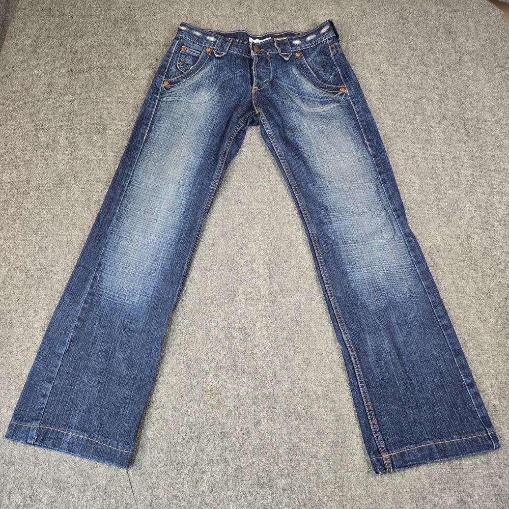 Levis 518 Boy Cut Jeans Womens 1 M Medium Wash Straight Leg Low Rise Blue Denim